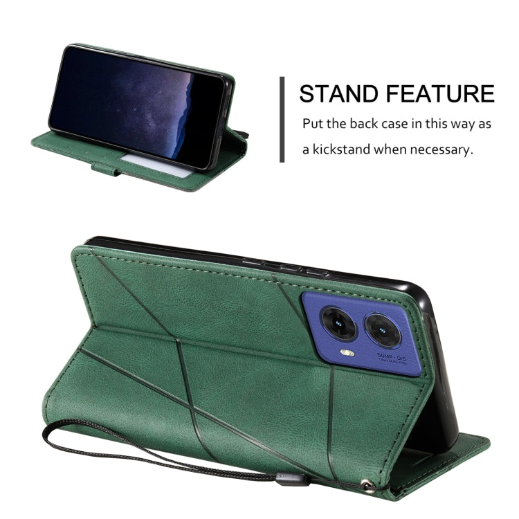 For Motorola Moto G85 Skin Feel Splicing Leather Phone Case