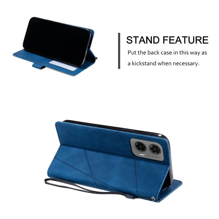 For Motorola Moto G35 Skin Feel Splicing Leather Phone Case