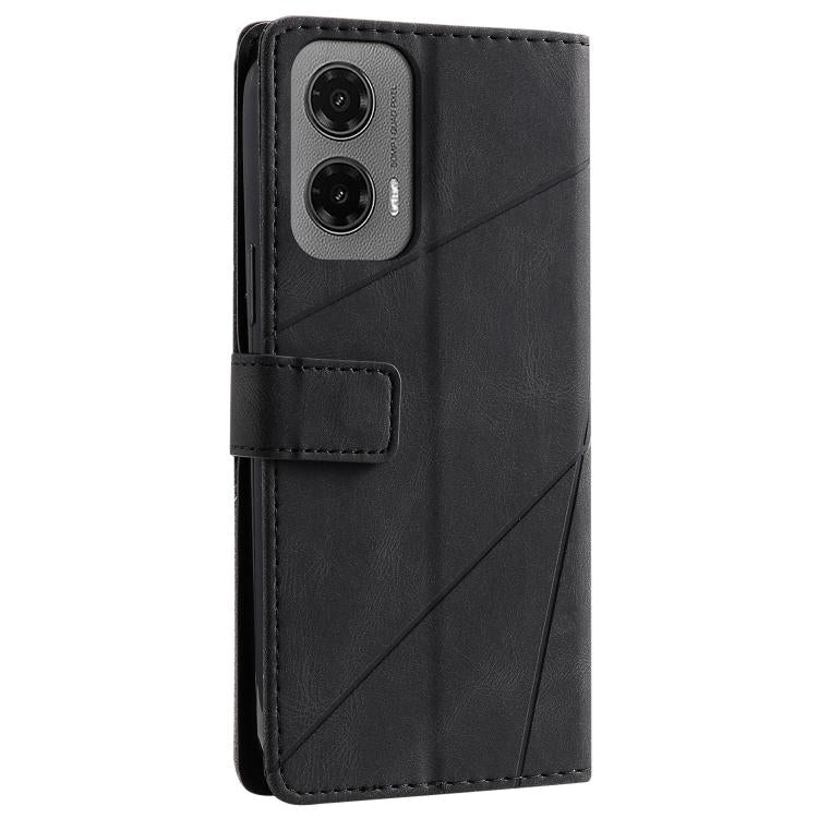 For Motorola Moto G35 Skin Feel Splicing Leather Phone Case