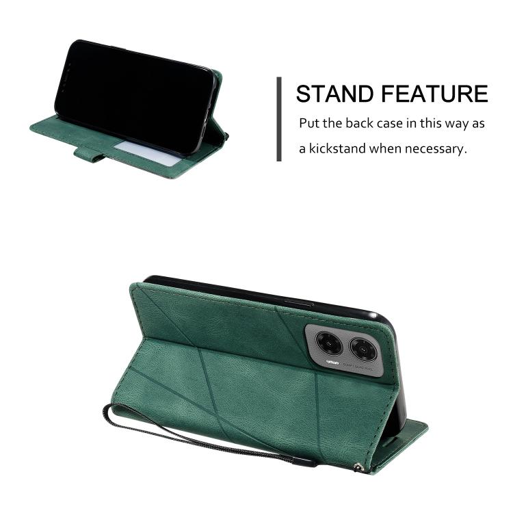 For Motorola Moto G35 Skin Feel Splicing Leather Phone Case