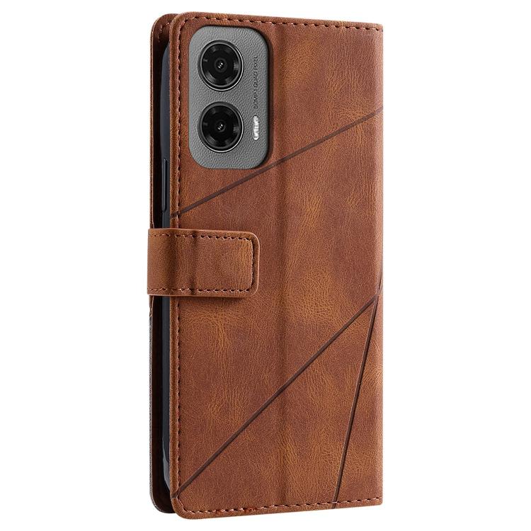 For Motorola Moto G35 Skin Feel Splicing Leather Phone Case