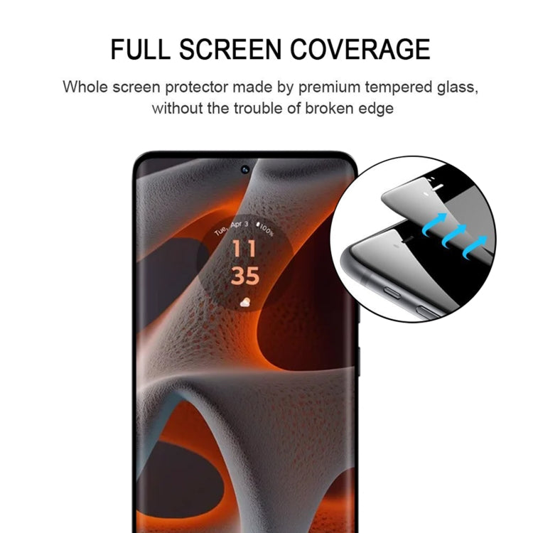 For Motorola Edge 50s Pro Edge Glue 9H HD 3D Curved Edge Tempered Glass Film - Black