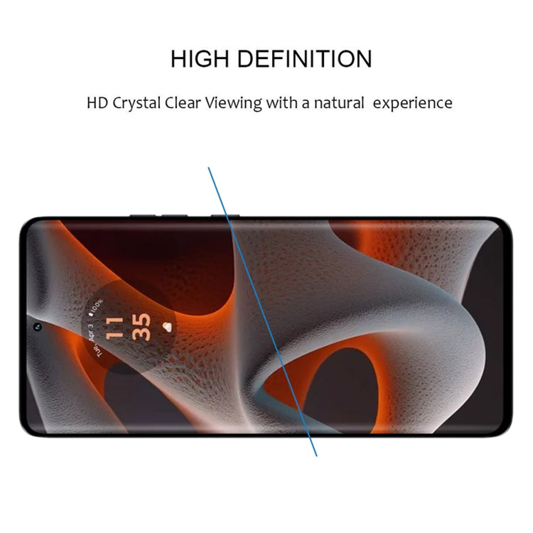 For Motorola Edge 50s Pro Edge Glue 9H HD 3D Curved Edge Tempered Glass Film - Black