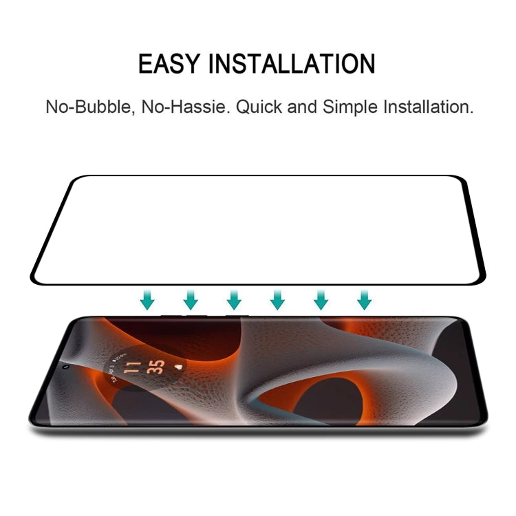 For Motorola Edge 50s Pro Edge Glue 9H HD 3D Curved Edge Tempered Glass Film - Black