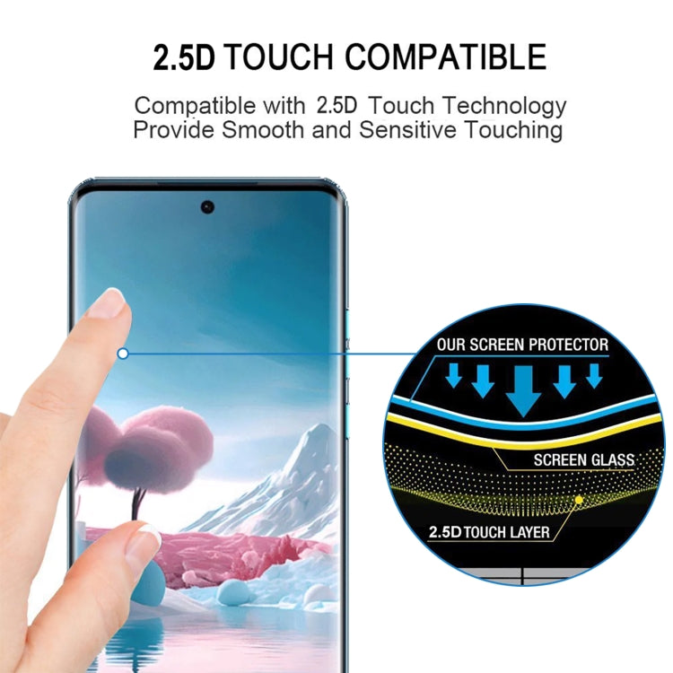 For Motorola Edge 40 Neo Edge Glue 9H HD 3D Curved Edge Tempered Glass Film - Black