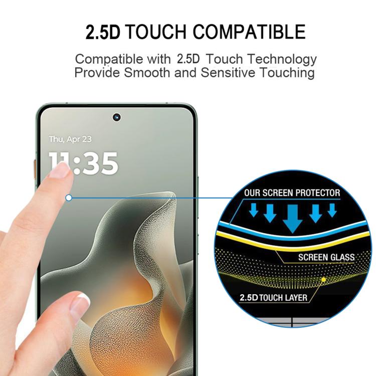 For Motorola Edge 70 Pro 5G Edge Glue 9H HD 3D Curved Edge Tempered Glass Film - Black