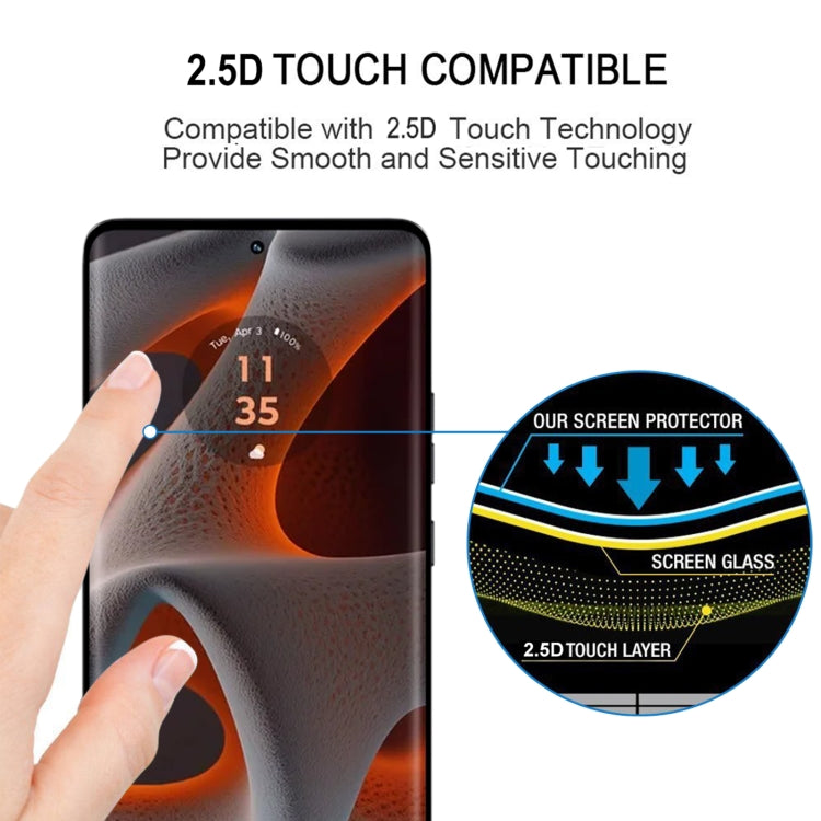 For Motorola Edge 50s Pro 25pcs Edge Glue 9H HD 3D Curved Edge Tempered Glass Film - Black