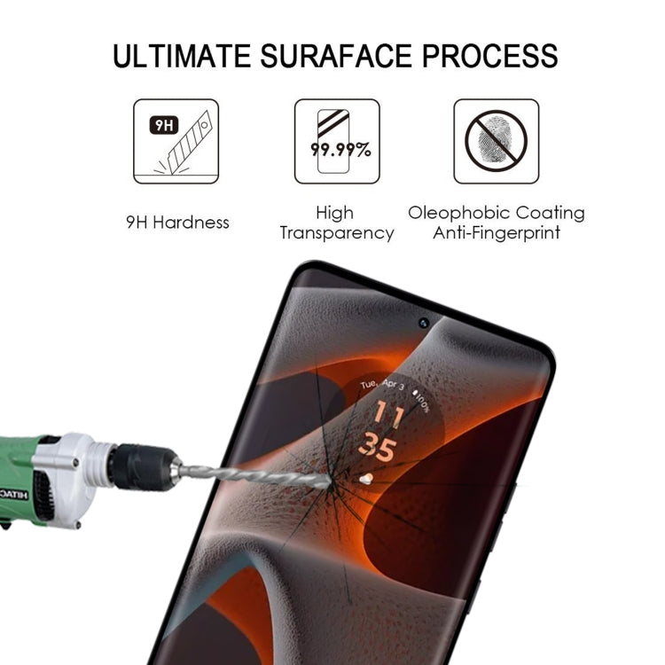 For Motorola Edge 50s Pro 25pcs Edge Glue 9H HD 3D Curved Edge Tempered Glass Film - Black