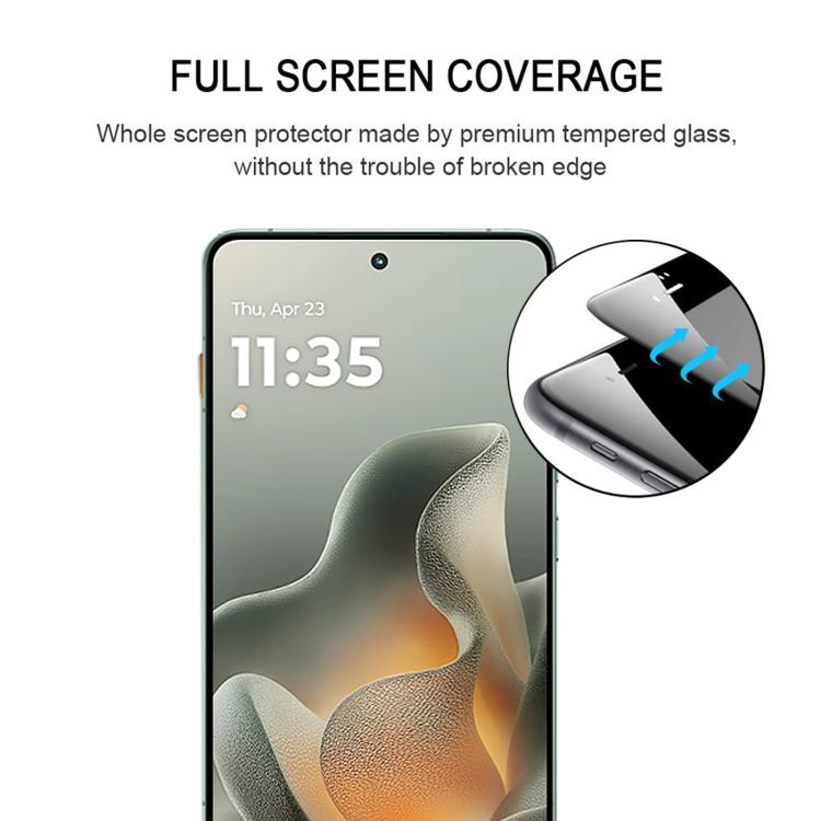 For Motorola Edge 70 Pro 5G 25pcs Edge Glue 9H HD 3D Curved Edge Tempered Glass Film - Black