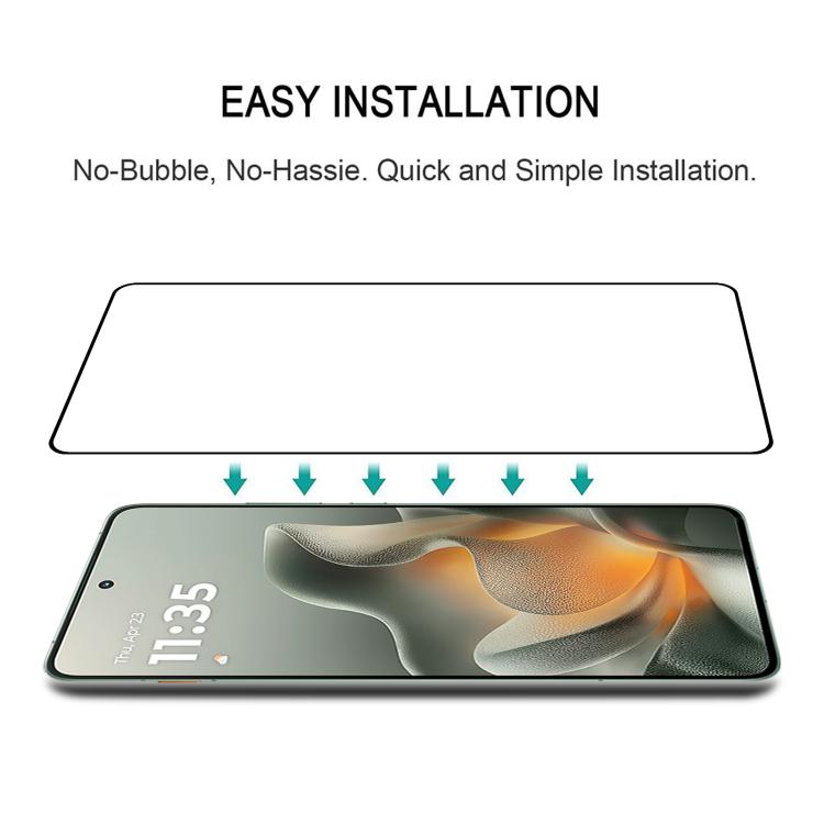 For Motorola Edge 70 Pro 5G 25pcs Edge Glue 9H HD 3D Curved Edge Tempered Glass Film - Black