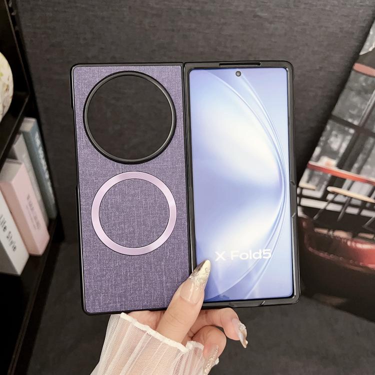 For vivo X Fold5 CD Magsafe Magnetic Cloth Texture Phone Case