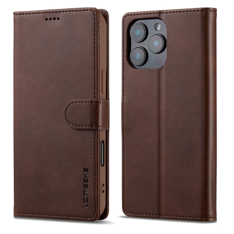 LC.IMEEKE Calf Texture Horizontal Flip Leather Case For iPhone 16 Pro Max