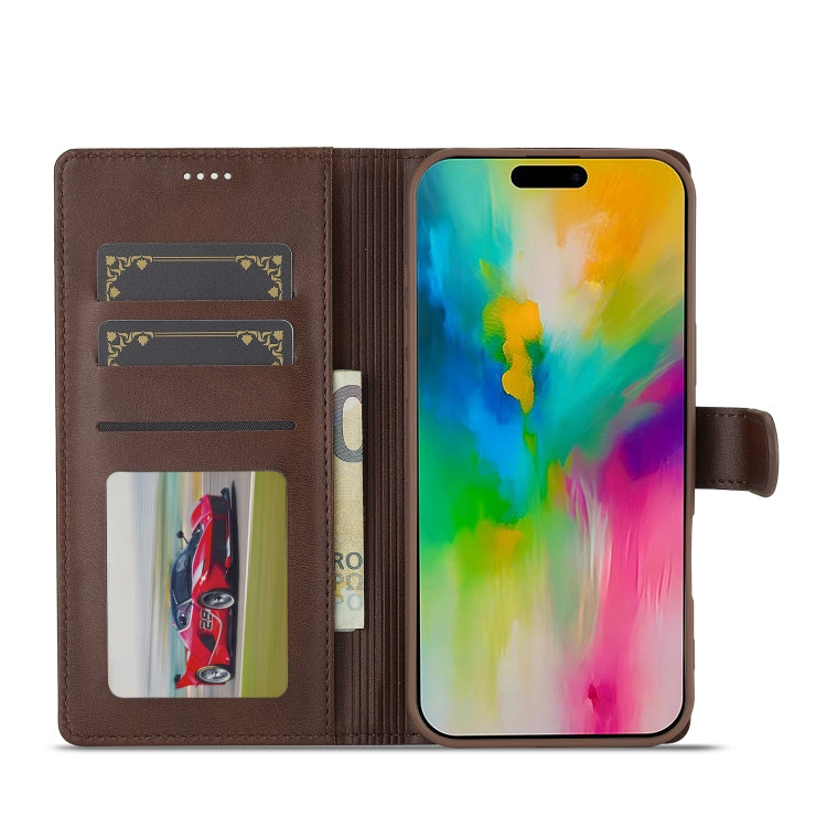 LC.IMEEKE Calf Texture Horizontal Flip Leather Case For iPhone 16 Pro Max
