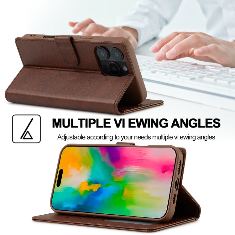 LC.IMEEKE Calf Texture Horizontal Flip Leather Case For iPhone 16 Pro Max