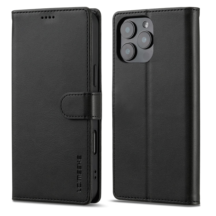 LC.IMEEKE Calf Texture Horizontal Flip Leather Case For iPhone 16 Pro Max