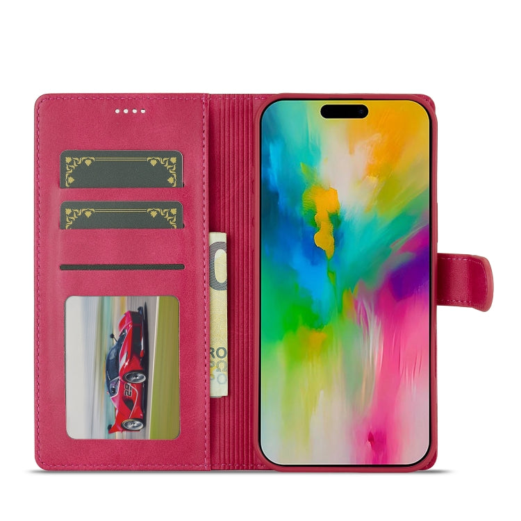 LC.IMEEKE Calf Texture Horizontal Flip Leather Case For iPhone 16 Pro Max