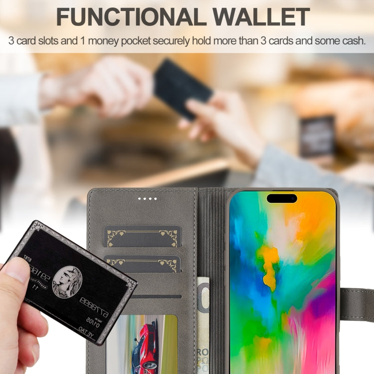 LC.IMEEKE Calf Texture Horizontal Flip Leather Case For iPhone 16 Pro Max