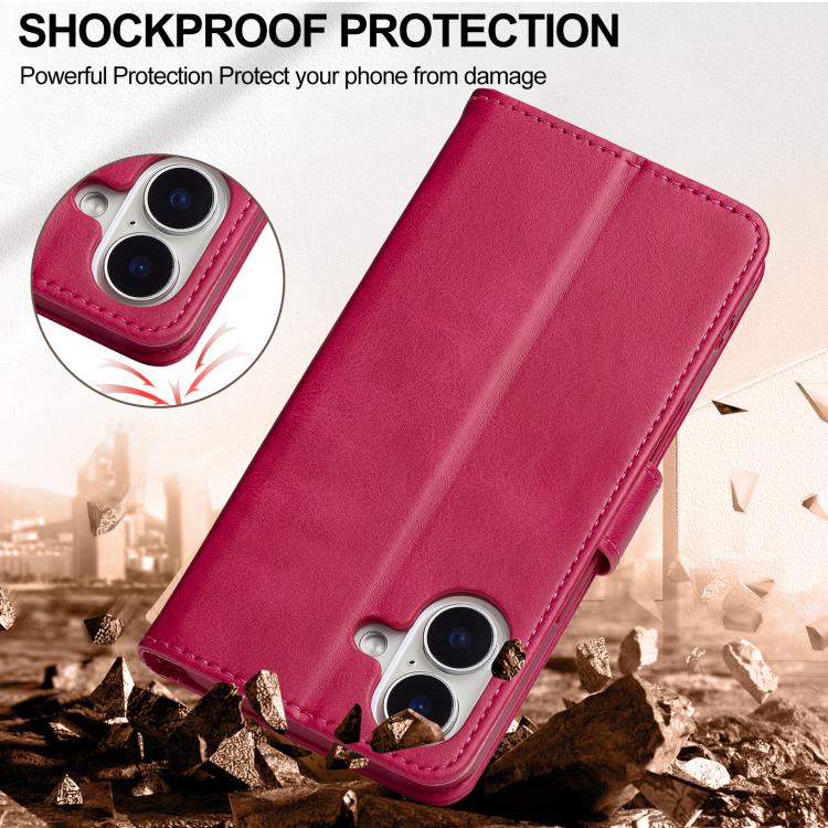 LC.IMEEKE Calf Texture Horizontal Flip Leather Case For iPhone 17