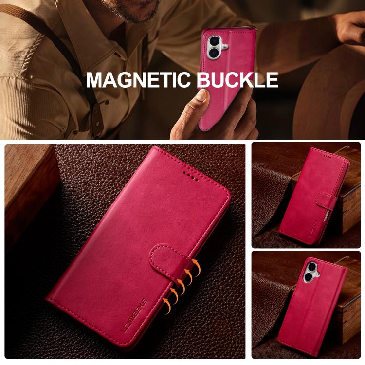 LC.IMEEKE Calf Texture Horizontal Flip Leather Case For iPhone 17