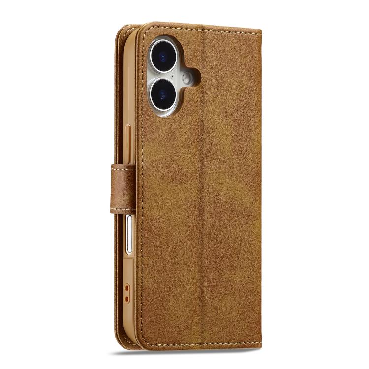LC.IMEEKE Calf Texture Horizontal Flip Leather Case For iPhone 17