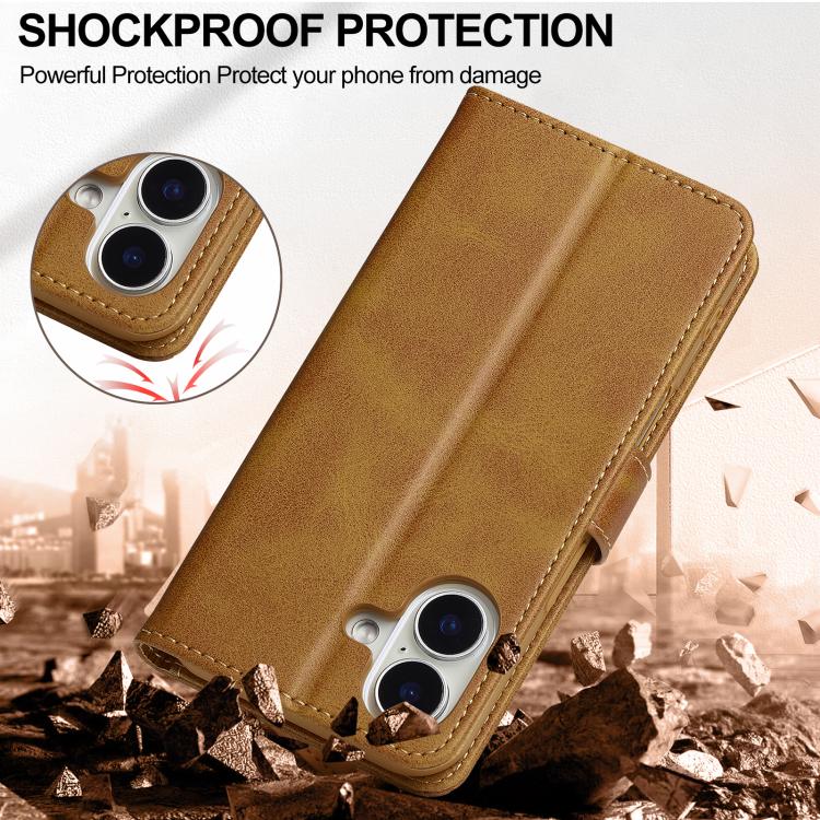LC.IMEEKE Calf Texture Horizontal Flip Leather Case For iPhone 17