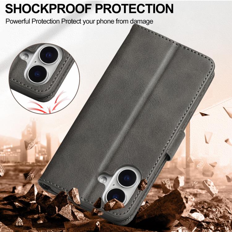 LC.IMEEKE Calf Texture Horizontal Flip Leather Case For iPhone 17