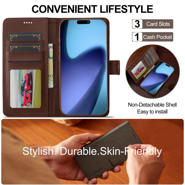 LC.IMEEKE Calf Texture Horizontal Flip Leather Case For iPhone Air