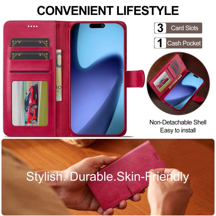 LC.IMEEKE Calf Texture Horizontal Flip Leather Case For iPhone Air