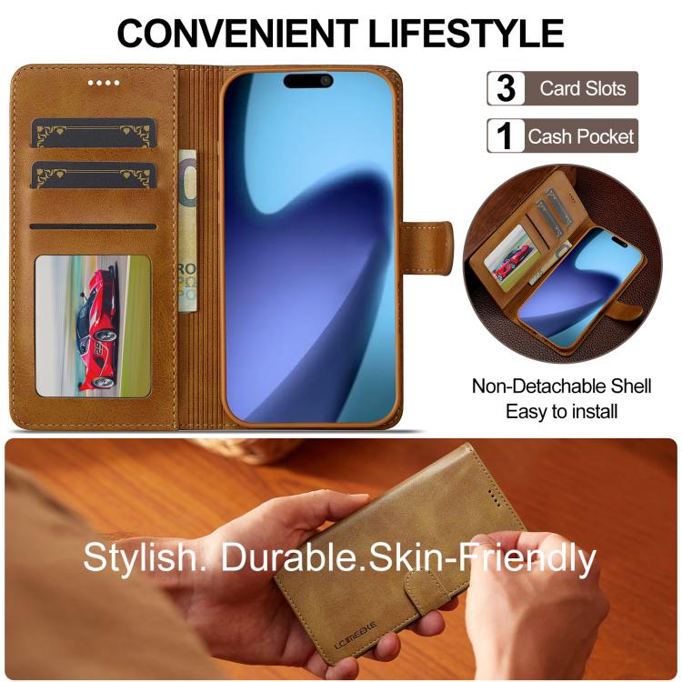 LC.IMEEKE Calf Texture Horizontal Flip Leather Case For iPhone Air