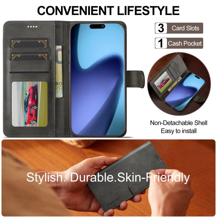 LC.IMEEKE Calf Texture Horizontal Flip Leather Case For iPhone Air