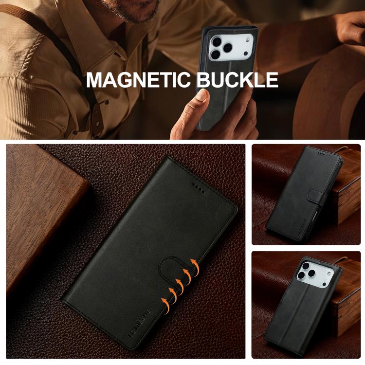 LC.IMEEKE Calf Texture Horizontal Flip Leather Case For iPhone 17 Pro