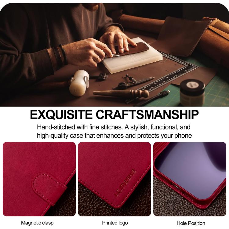 LC.IMEEKE Calf Texture Horizontal Flip Leather Case For iPhone 17 Pro