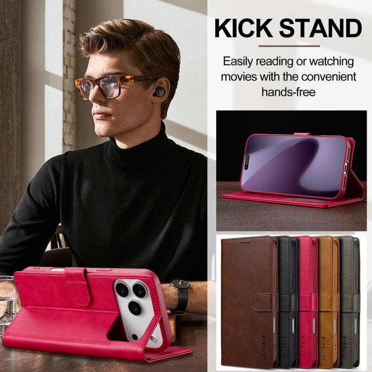 LC.IMEEKE Calf Texture Horizontal Flip Leather Case For iPhone 17 Pro