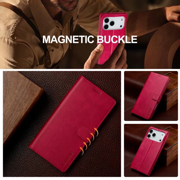 LC.IMEEKE Calf Texture Horizontal Flip Leather Case For iPhone 17 Pro