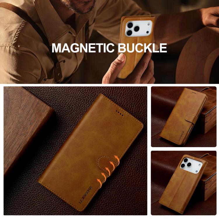 LC.IMEEKE Calf Texture Horizontal Flip Leather Case For iPhone 17 Pro