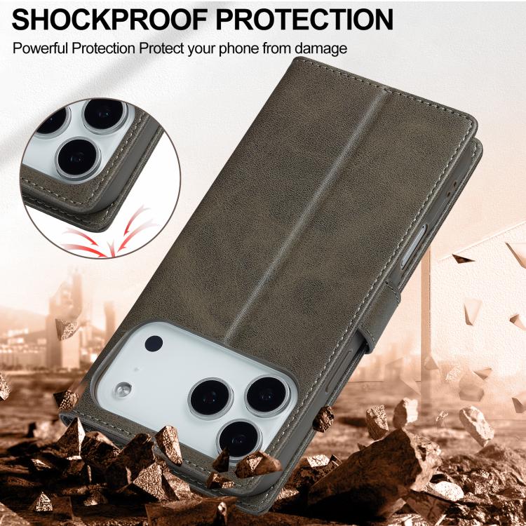 LC.IMEEKE Calf Texture Horizontal Flip Leather Case For iPhone 17 Pro