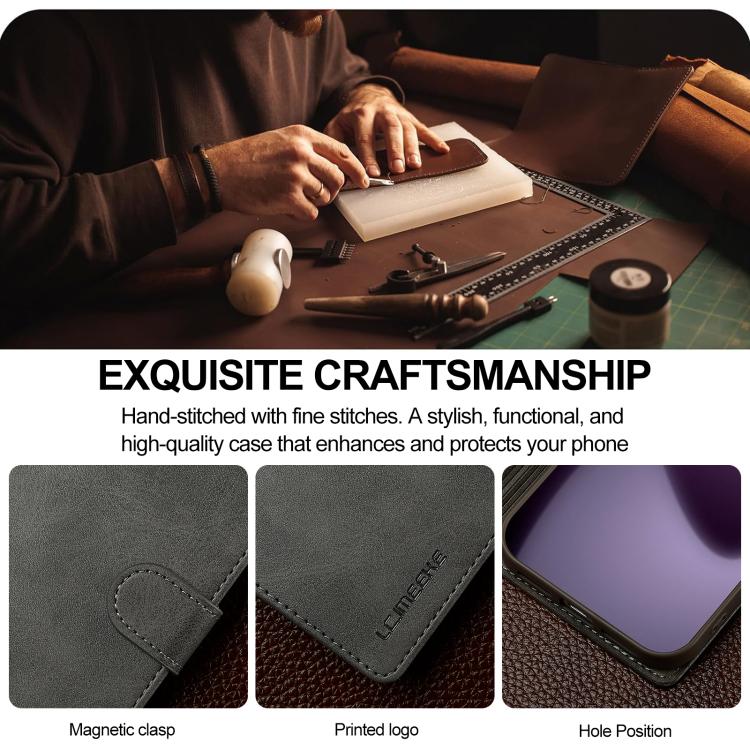 LC.IMEEKE Calf Texture Horizontal Flip Leather Case For iPhone 17 Pro