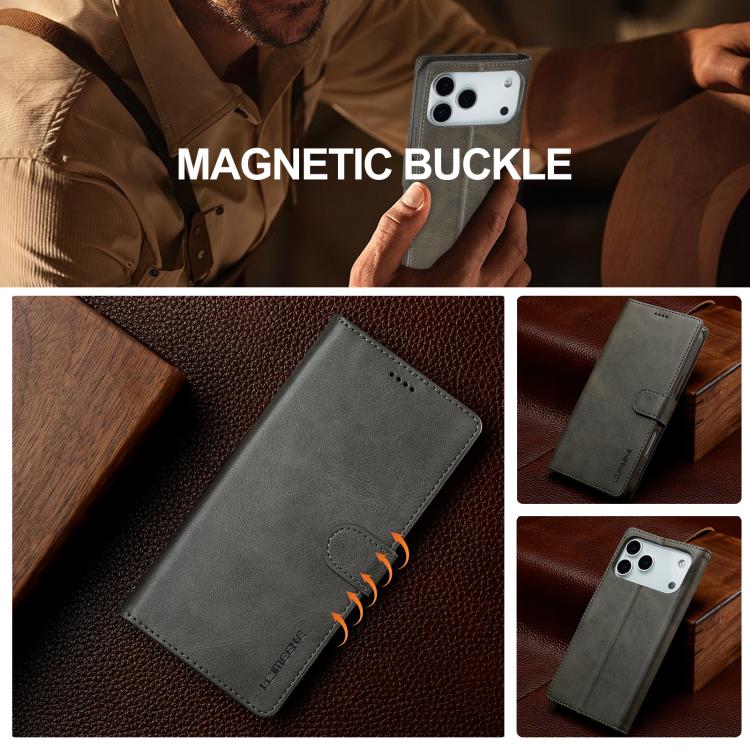 LC.IMEEKE Calf Texture Horizontal Flip Leather Case For iPhone 17 Pro