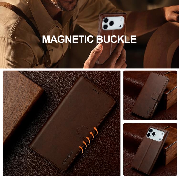 LC.IMEEKE Calf Texture Horizontal Flip Leather Case For iPhone 17 Pro Max