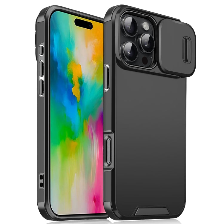 For iPhone 16 Pro Sliding Camshield TPU + PC Phone Case