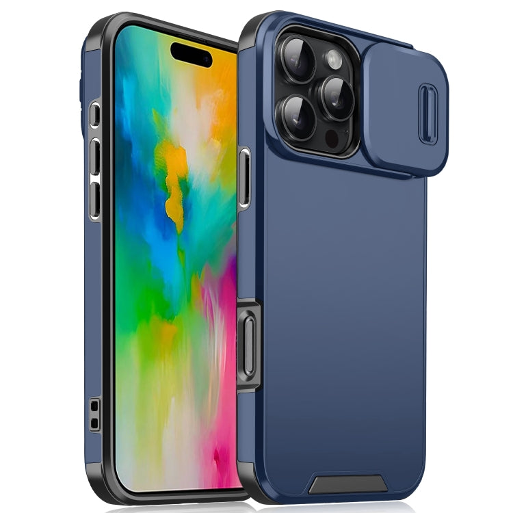 For iPhone 16 Pro Sliding Camshield TPU + PC Phone Case