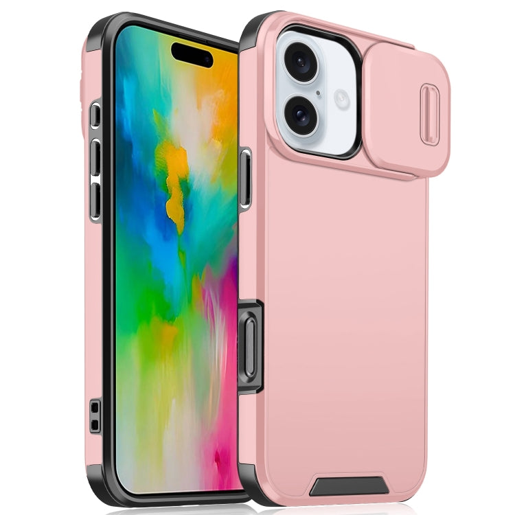 For iPhone 16 Plus Sliding Camshield TPU + PC Phone Case