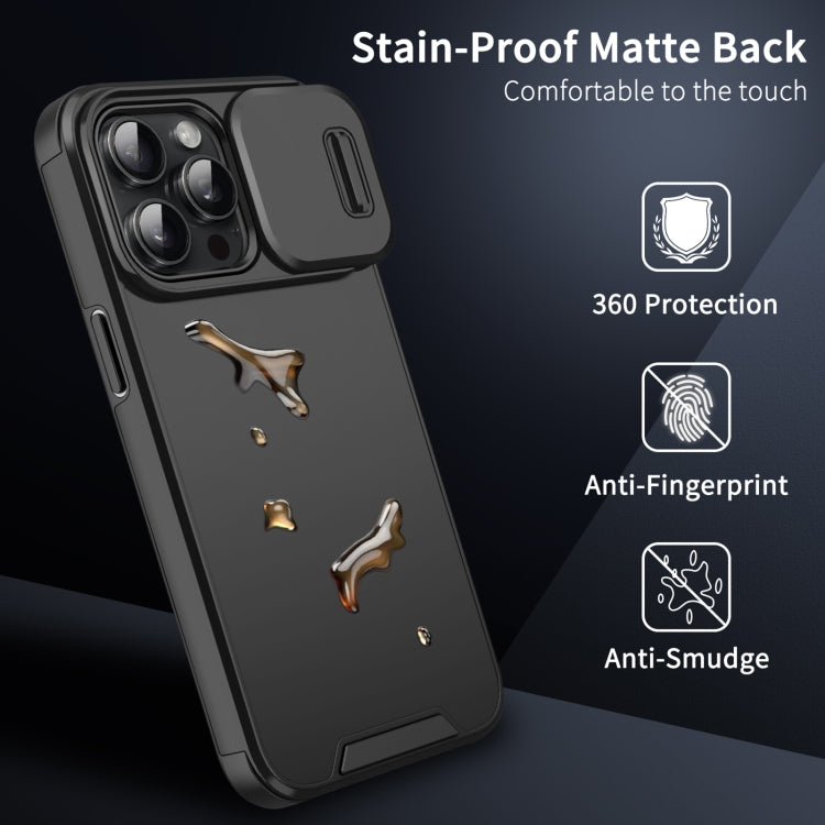 For iPhone 16 Pro Sliding Camshield TPU + PC Phone Case