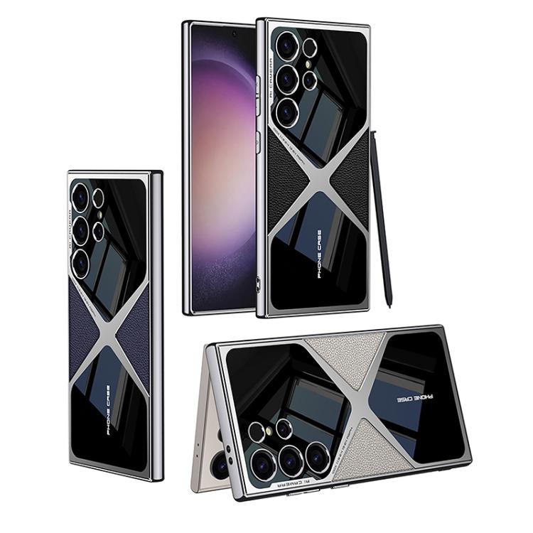 For Samsung Galaxy S25 Ultra 5G GKK Leather Electroplating Supersonic Speed Shockproof Phone Case