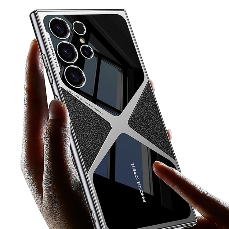 For Samsung Galaxy S25 Ultra 5G GKK Leather Electroplating Supersonic Speed Shockproof Phone Case