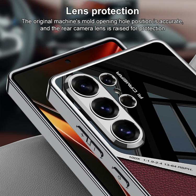 For Samsung Galaxy S26 Ultra 5G GKK Leather Electroplating Supersonic Speed Shockproof Phone Case