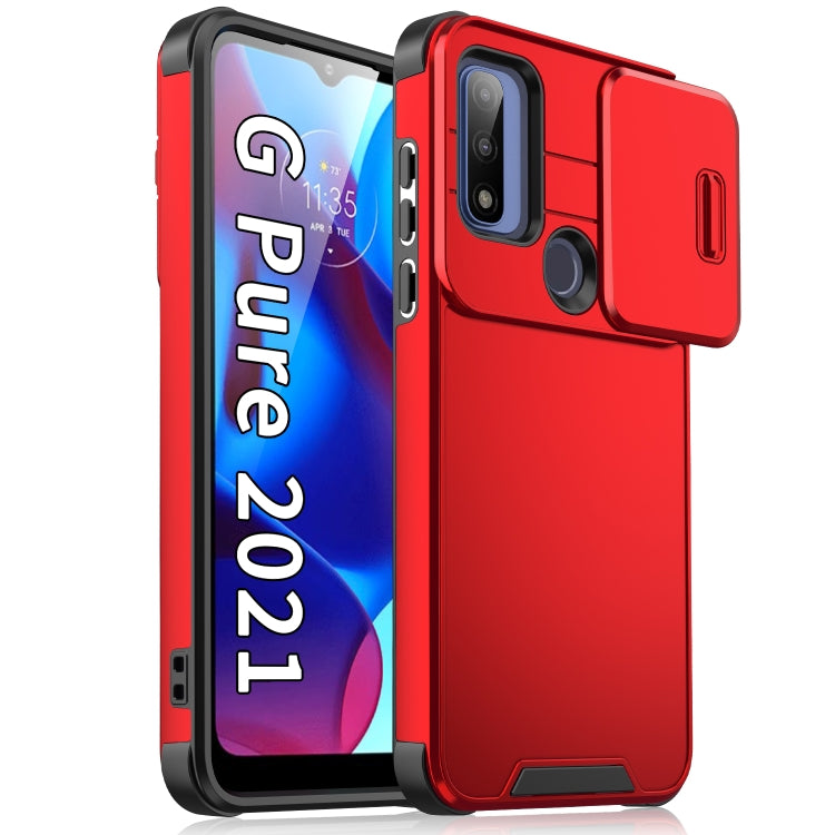 For Motorola Moto G Power 2022 Sliding Camshield TPU + PC Phone Case