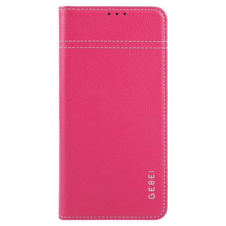 For Galaxy S25 Ultra 5G GEBEI Top-grain Horizontal Flip Leather Phone Case