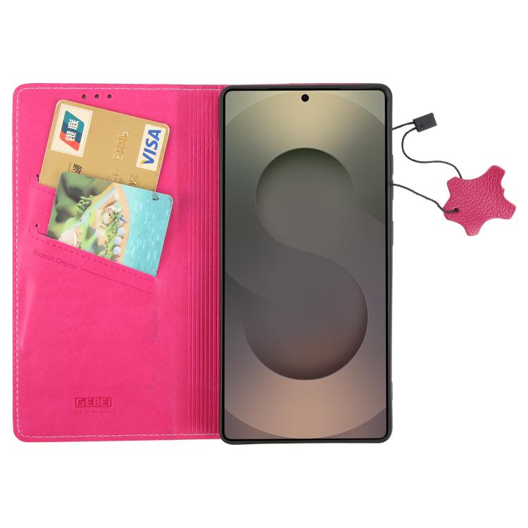 For Galaxy S25 Ultra 5G GEBEI Top-grain Horizontal Flip Leather Phone Case