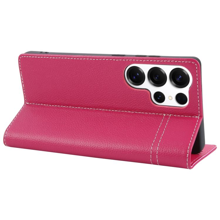 For Galaxy S25 Ultra 5G GEBEI Top-grain Horizontal Flip Leather Phone Case